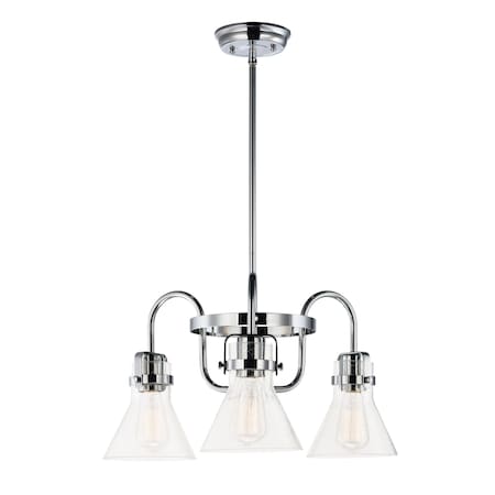 Seafarer 3-Light 21.5 Wide Polished Chrome Chandelier